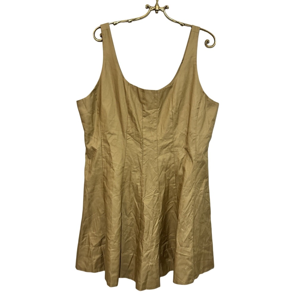 Banana Republic Khaki Cotton Lyocell Fit and Flare Mini Dress Size 18 888843-011